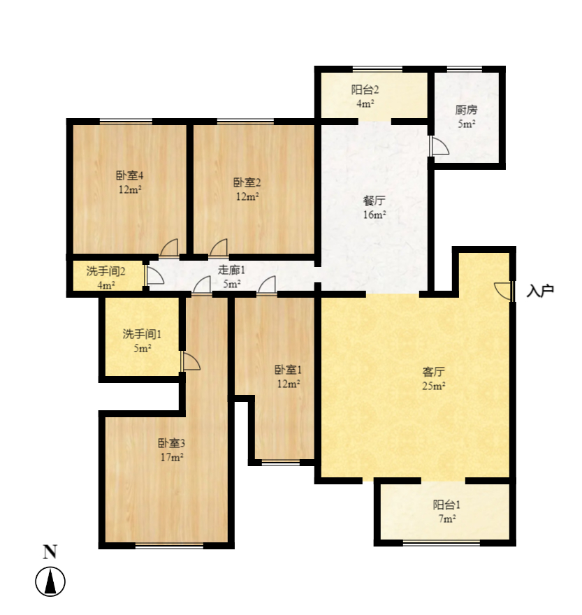 鑫天芙蓉  4室2廳2衛(wèi)    122.0萬室內(nèi)圖1