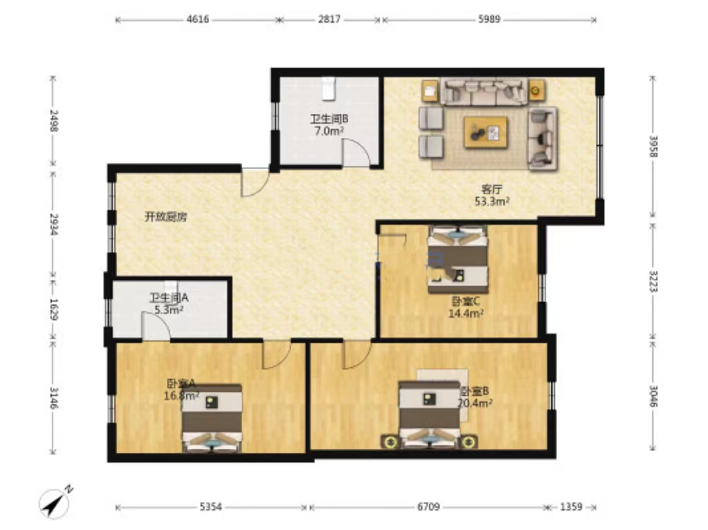 紫东小区红旗中路19号 4室2厅2卫 45.0万 紫东小区红旗中路19号 4室2厅2卫 45.0万室内图