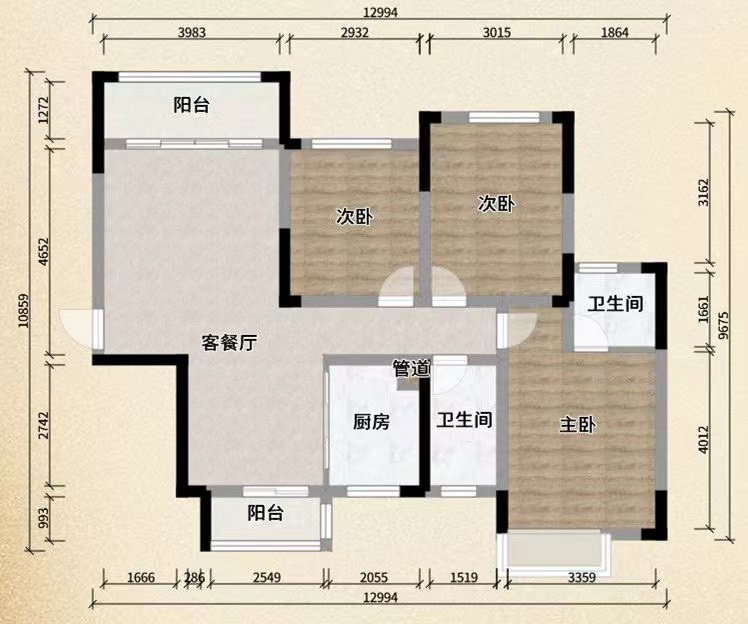 经世龙城  3室2厅2卫   79.80万室内图