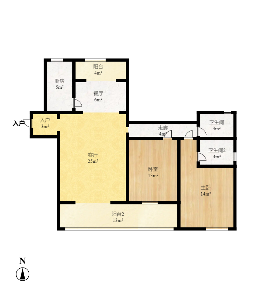 东业苹果社区 4室2厅2卫 2500.0元/月 东业苹果社区 4室2厅2卫 2500.0元/月户型图