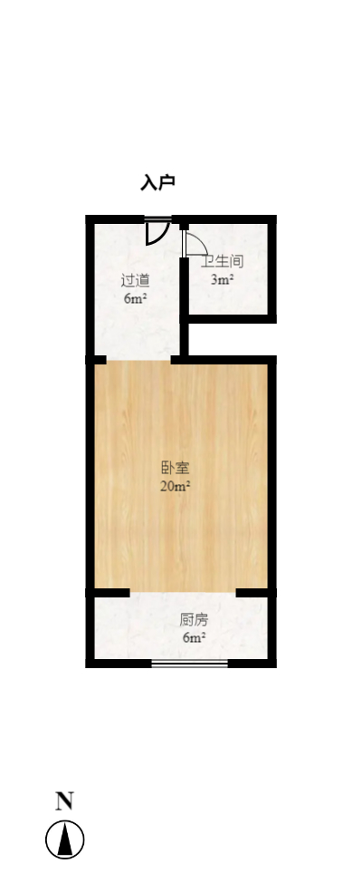 宏聚地中海  1室1厅1卫    1200.0元/月户型图