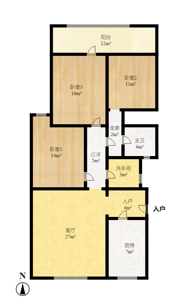 建丰公寓（长沙卷烟厂宿舍）  3室2厅1卫   79.00万室内图1
