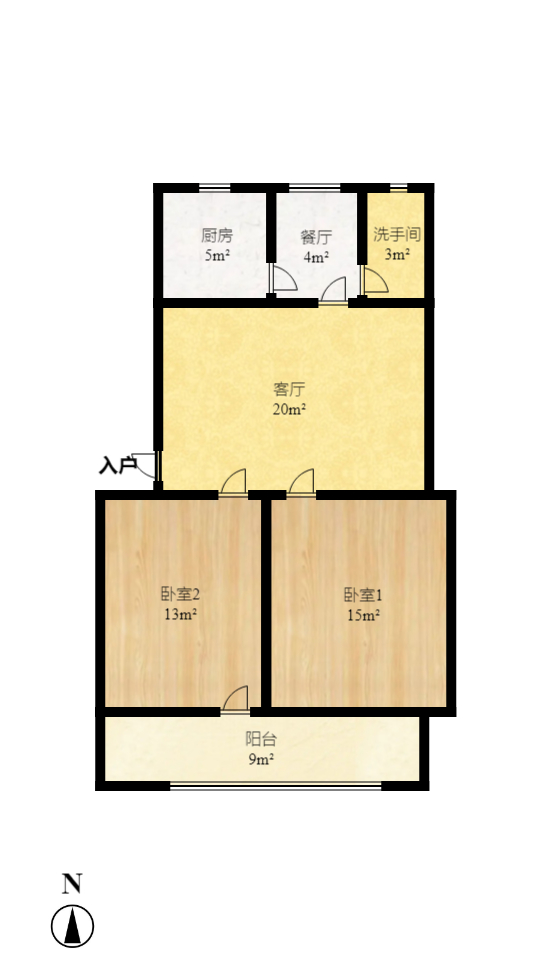 东塘电信宿舍  2室2厅1卫   63.00万室内图1
