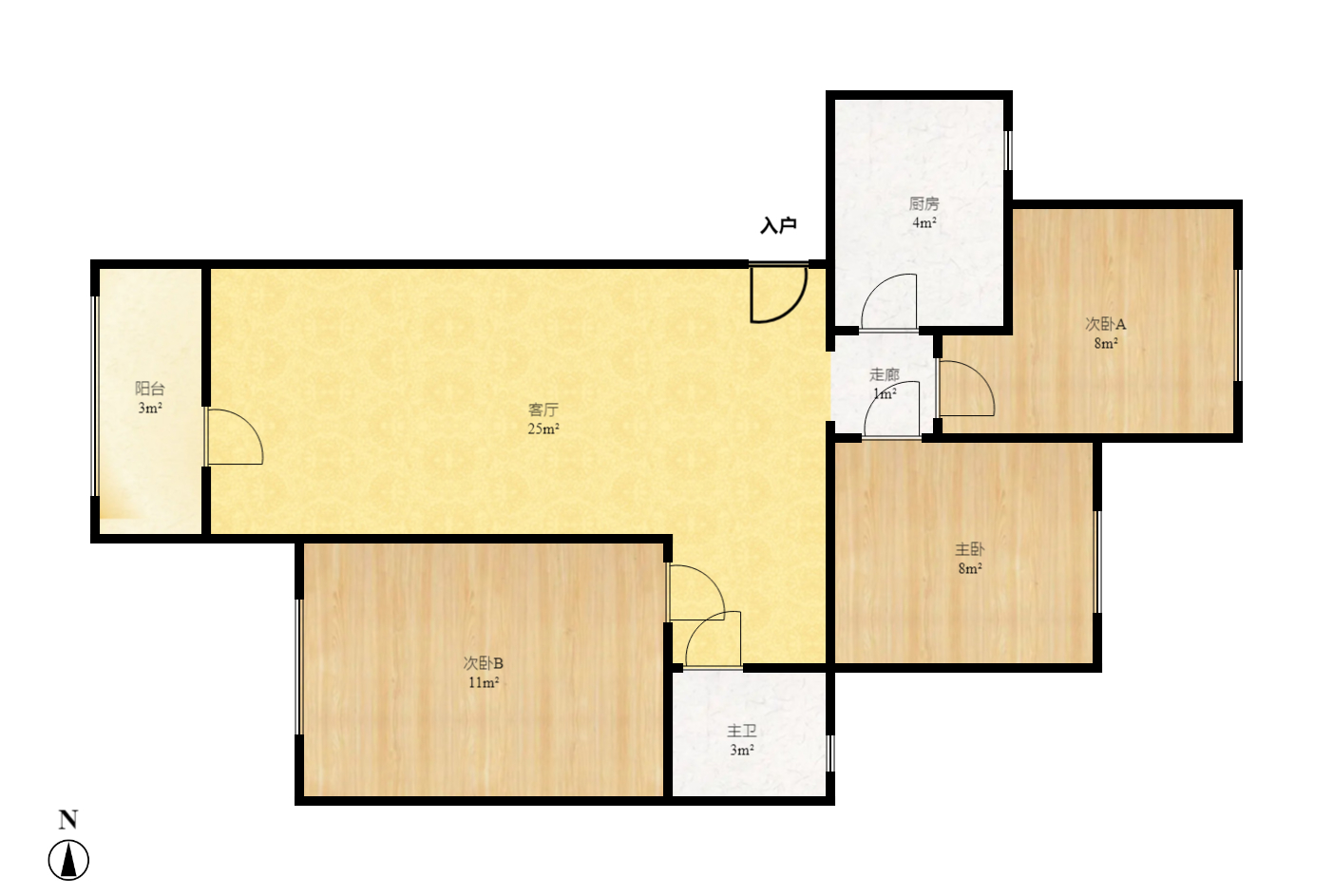 海伦春天 2室1厅1卫 28.0万 海伦春天 2室1厅1卫 28.0万户型图