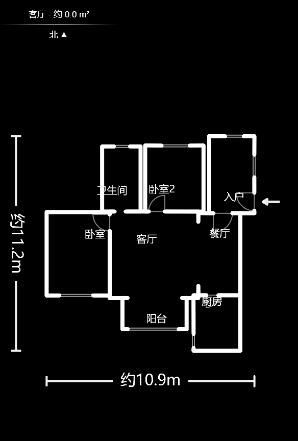 领东汇 3室2厅1卫 2200.0元/月 领东汇 3室2厅1卫 2200.0元/月户型图
