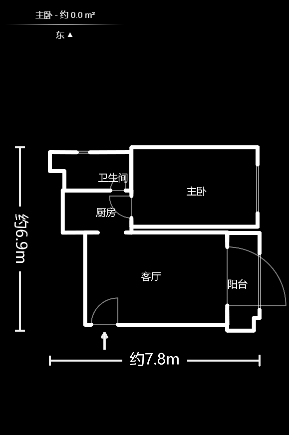 中一九骏（枫桥苑）  1室1厅1卫   1700.00元/月户型图