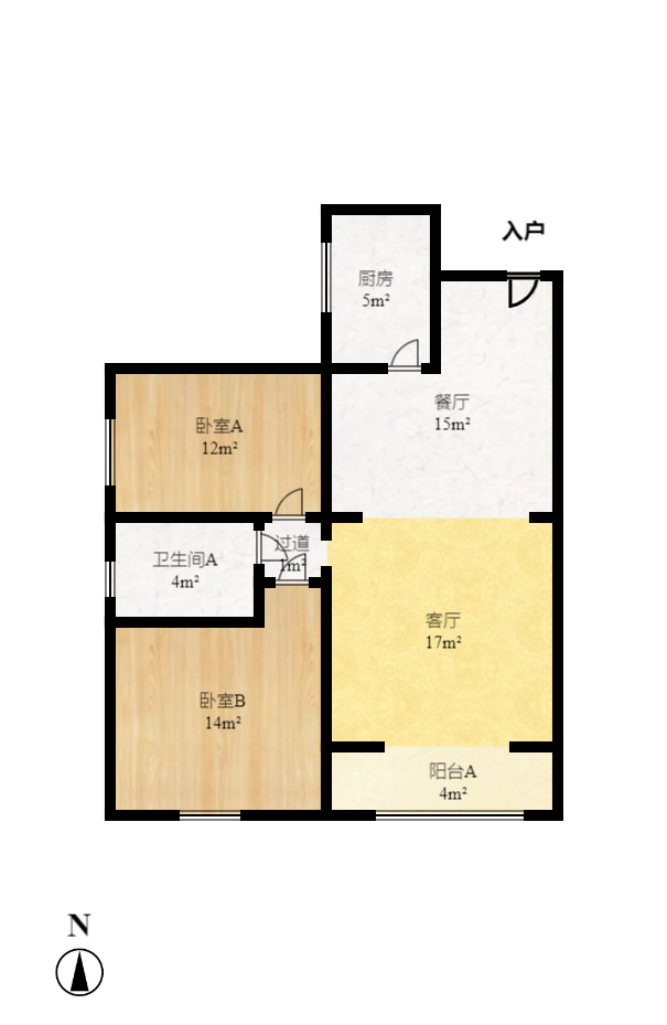景江雅苑  4室2厅2卫   3000.00元/月户型图