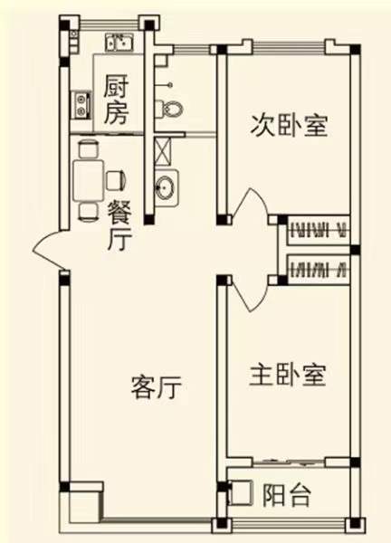 玫瑰名城梧桐园 2室1厅1卫 42.0万 玫瑰名城梧桐园 2室1厅1卫 42.0万室内图