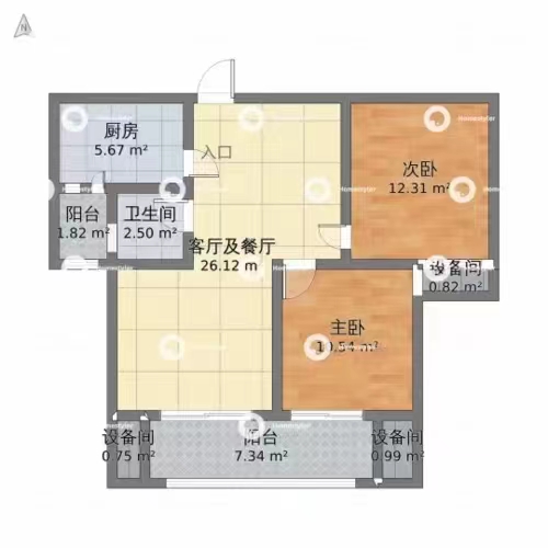 山水印象  2室1厅1卫   45.00万