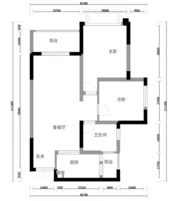 湘中园  1室1厅1卫   1380.00元/月室内图1