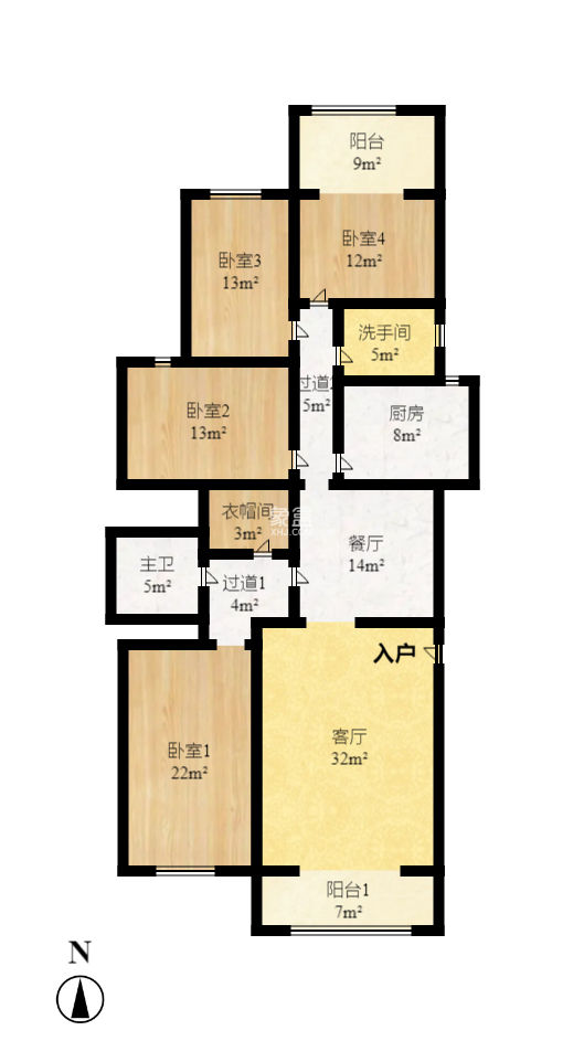 鑫天佳园  4室2厅2卫   122.80万