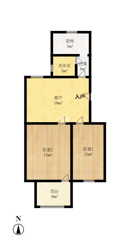 白沙啤酒公寓  2室2厅1卫   44.80万
