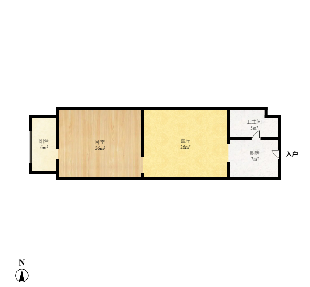 天心华庭 1室1厅1卫 1950.0元/月 天心华庭 1室1厅1卫 1950.0元/月户型图