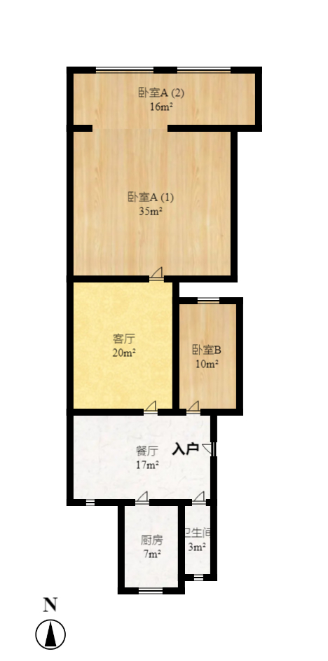 长沙理工大学侯家塘校区教职工宿舍  2室2厅1卫   40.00万室内图1