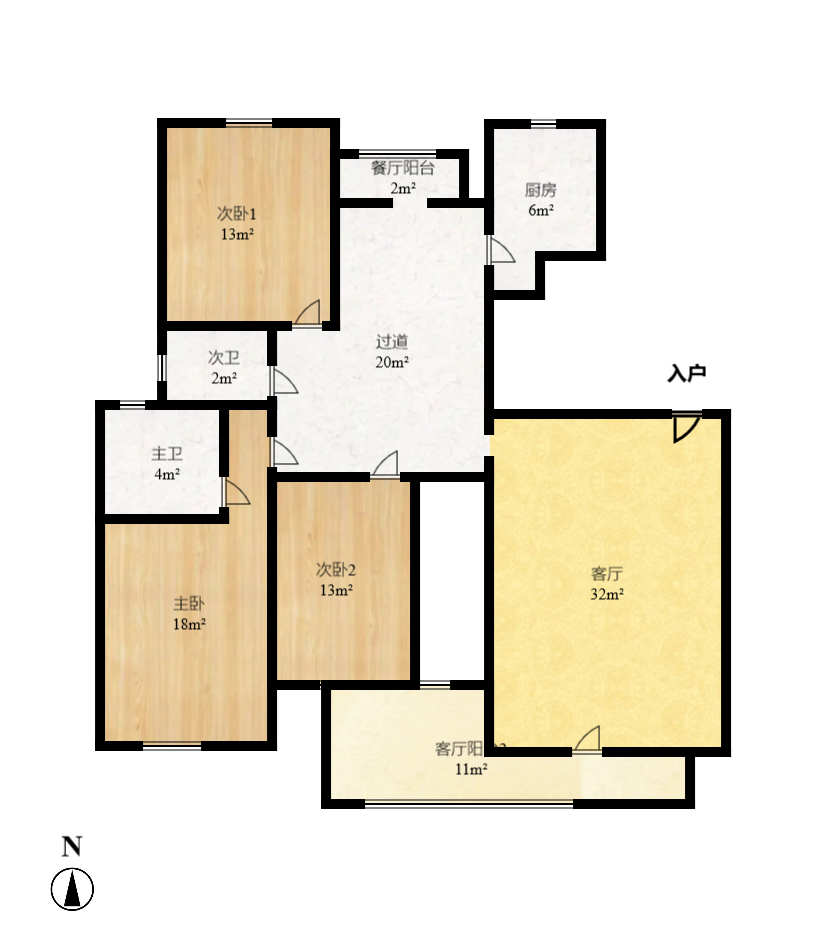西岸润泽府 4室2厅2卫 3200.0元/月 西岸润泽府 4室2厅2卫 3200.0元/月户型图