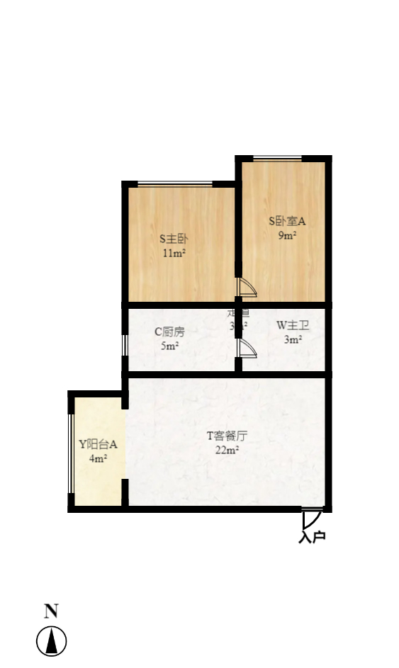 中城丽景香山园 2室2厅1卫 2200.0元/月 中城丽景香山园 2室2厅1卫 2200.0元/月户型图