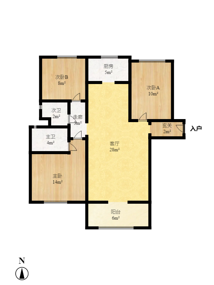 松雅轩(埃克斯社区) 3室2厅1卫 2200.0元/月 松雅轩(埃克斯社区) 3室2厅1卫 2200.0元/月户型图