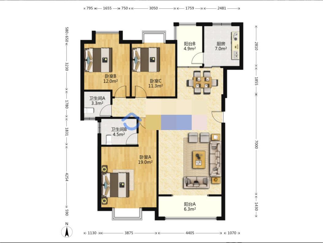 龙腾国际 3室0厅0卫 77.8万 龙腾国际 3室0厅0卫 77.8万室内图