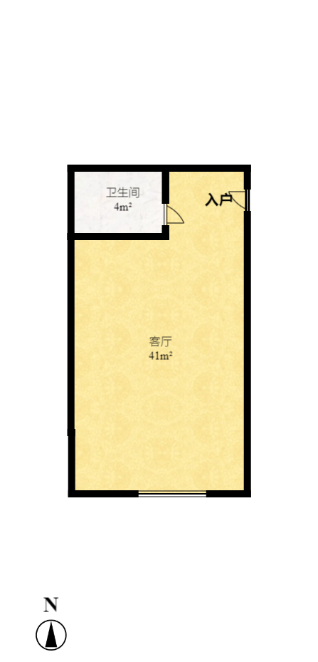 君临国际 1室1厅1卫 1400.0元/月 君临国际 1室1厅1卫 1400.0元/月户型图