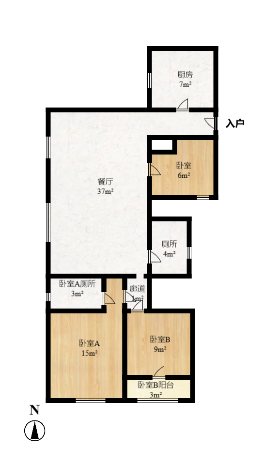 邦盛水岸御园  3室2厅1卫   108.00万室内图1