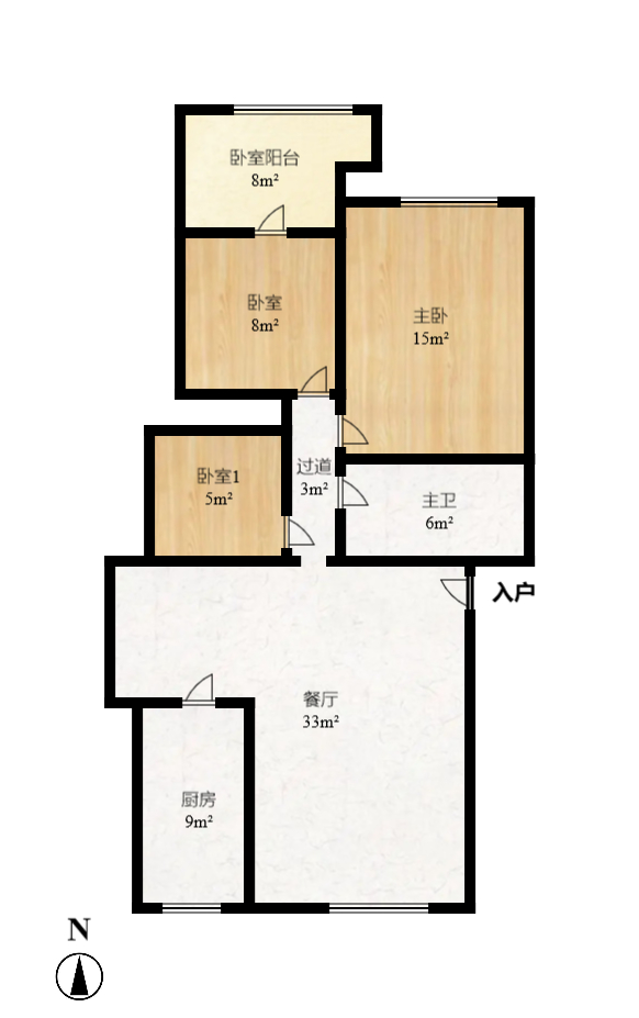 泰时三湘金地 1室1厅1卫 1100.0元/月 泰时三湘金地 1室1厅1卫 1100.0元/月户型图
