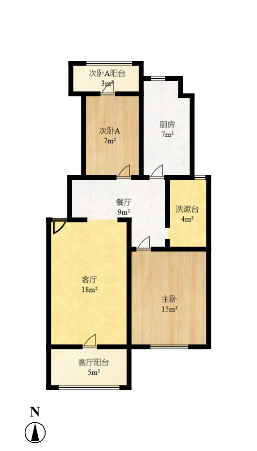 丽江翠园  3室2厅1卫   1800.00元/月室内图1