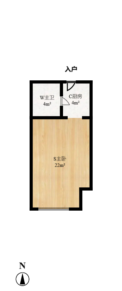 融科东南海  1室1厅1卫   28.00万室内图1