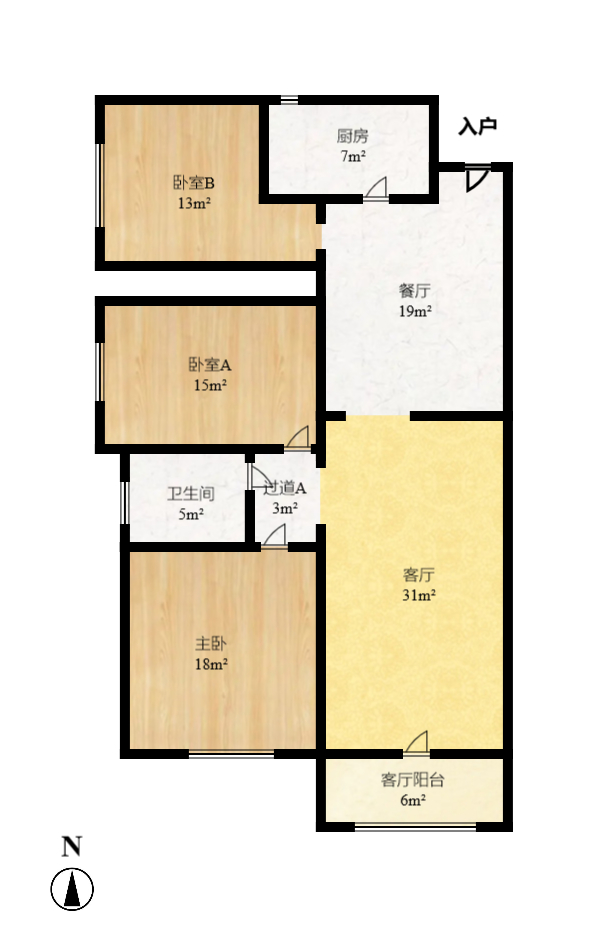 诚兴园 2室2厅1卫 1650.0元/月 诚兴园 2室2厅1卫 1650.0元/月户型图