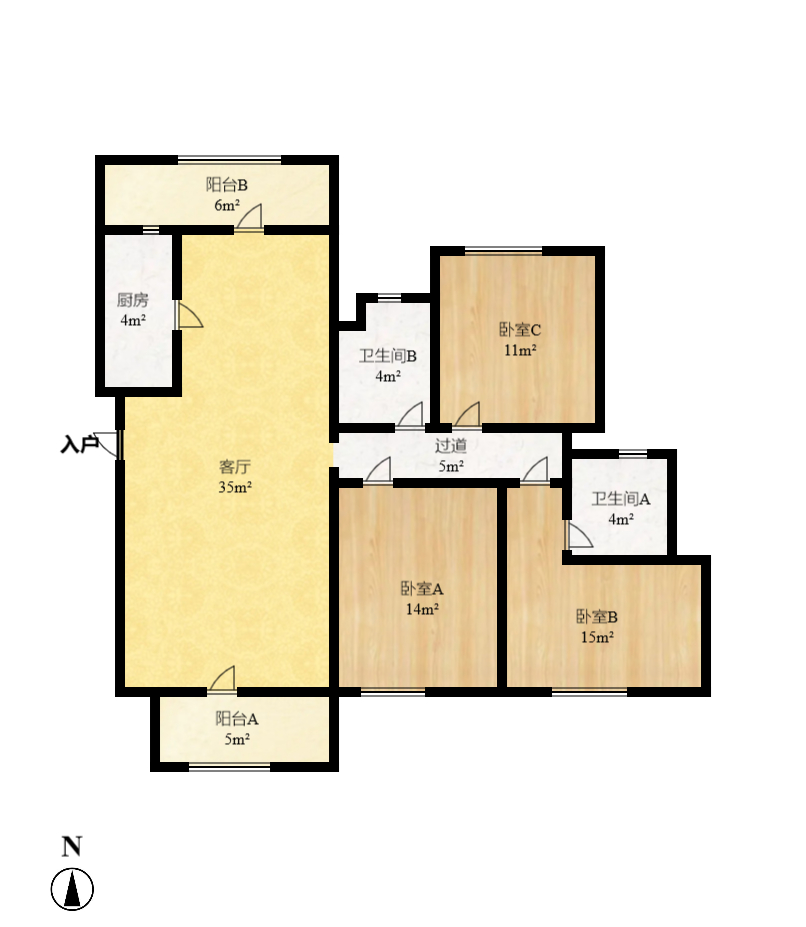 明昇壹城(明昇时代广场)二期 1室1厅1卫 1800.0元/月 明昇壹城(明昇时代广场)二期 1室1厅1卫 1800.0元/月户型图