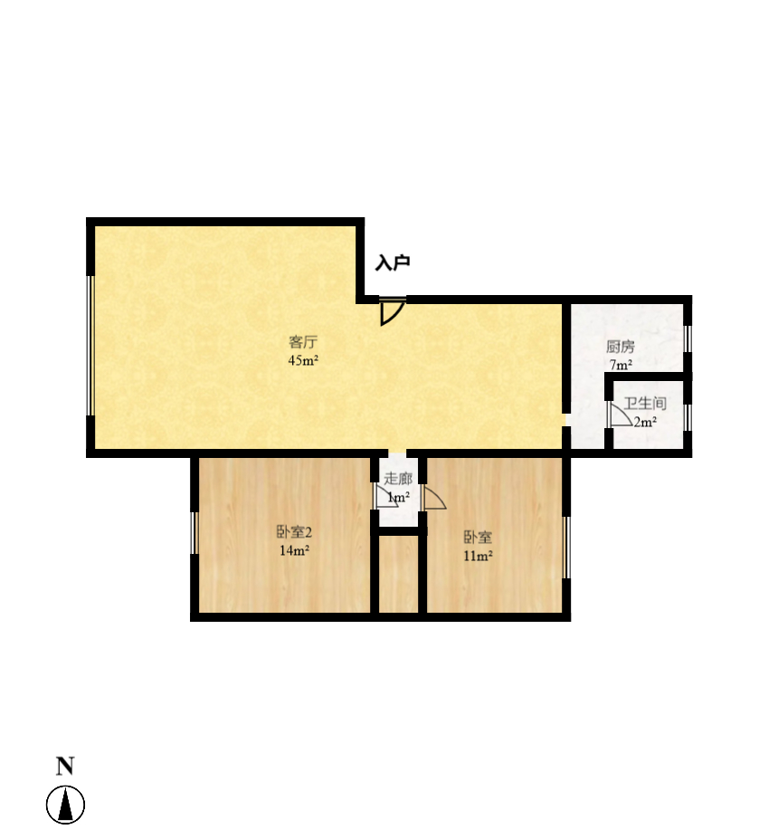 远通苑小区  4室2厅2卫   2700.00元/月室内图1
