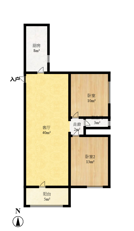 嘉盛和园  2室2厅1卫   85.00万室内图1