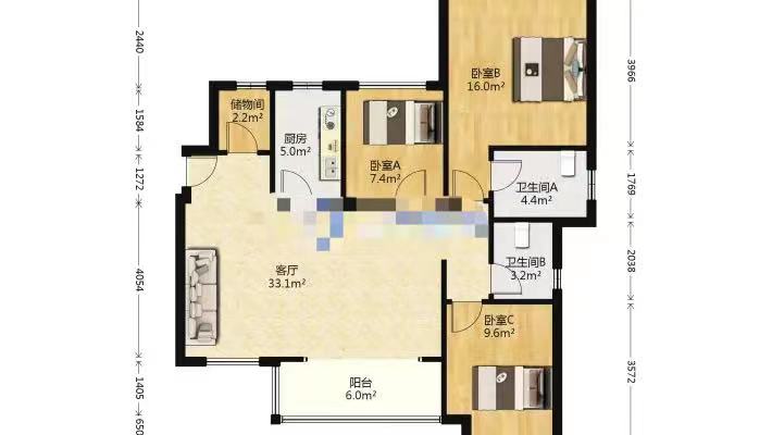 佳兆业金域天下三期  3室2厅2卫   70.00万
