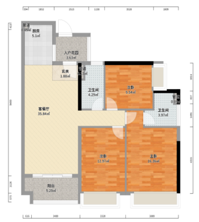 美的城四期  3室2厅2卫   70.00万