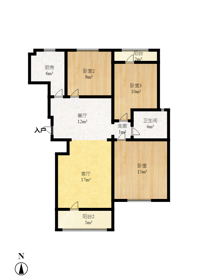 东业苹果社区 3室2厅1卫 1900.0元/月 东业苹果社区 3室2厅1卫 1900.0元/月户型图