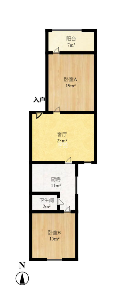 向東南社區(qū)  2室1廳1衛(wèi)   36.80萬