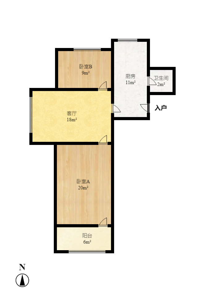 东瓜山一村  2室1厅1卫    26.0万室内图1