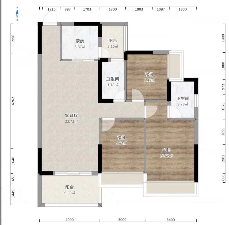 奥园广场  3室2厅2卫    89.8万 奥园广场  3室2厅2卫    89.8万室内图