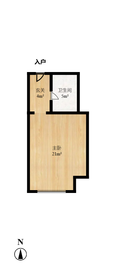 荣泰广场 1室1厅1卫 1300.0元/月 荣泰广场 1室1厅1卫 1300.0元/月户型图