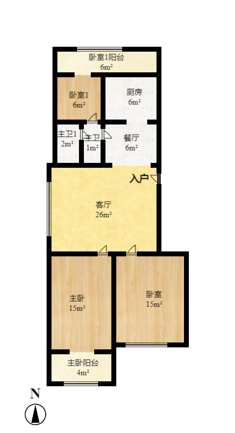 东南雅苑  3室2厅1卫   93.00万室内图1