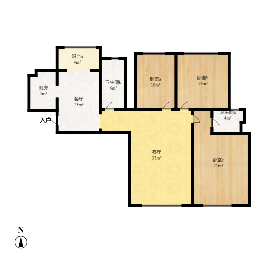 卢浮原著 3室2厅2卫 2350.0元/月 卢浮原著 3室2厅2卫 2350.0元/月户型图