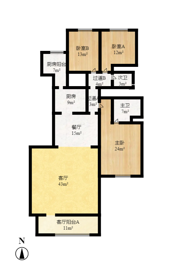 卓越蔚蓝海岸二期  3室2厅2卫   162.00万室内图1