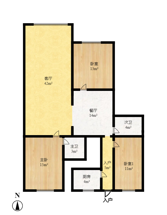 文华商住楼  3室2厅2卫    85.8万室内图1