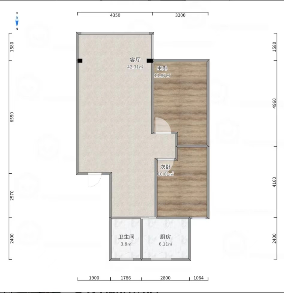 湘湾B区 2室2厅1卫 41.8万 湘湾B区 2室2厅1卫 41.8万室内图