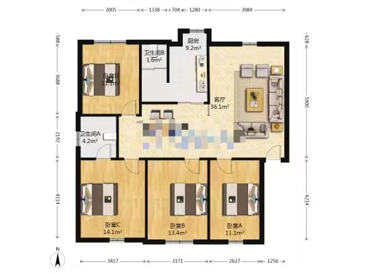 大力新村 4室2厅1卫 36.0万 大力新村 4室2厅1卫 36.0万室内图