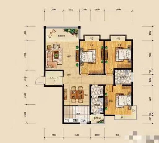 裕景龙苑 3室2厅2卫 82.0万 裕景龙苑 3室2厅2卫 82.0万室内图
