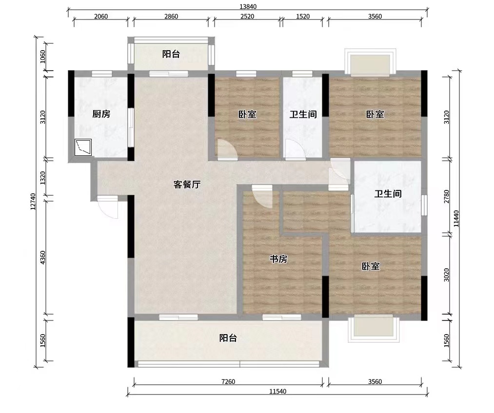 香江豪苑  4室2厅2卫   100.00万