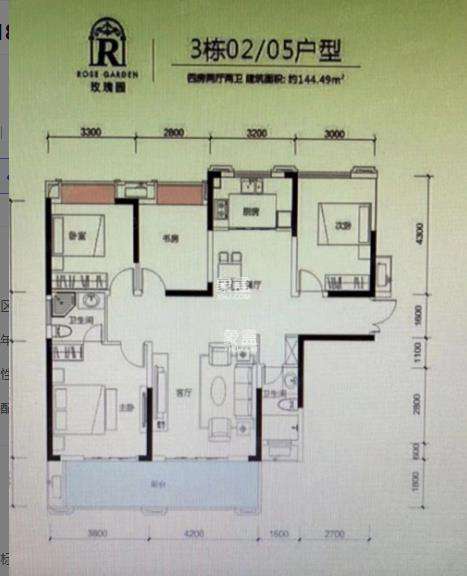 玫瑰御园  4室2厅2卫   75.00万