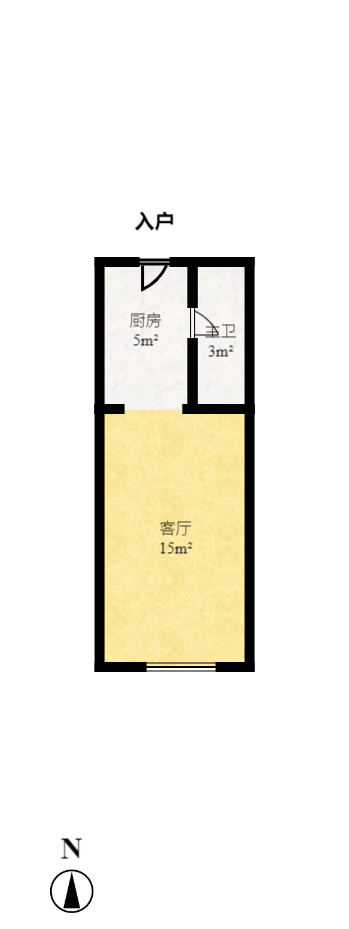 保利香槟国际 1室0厅0卫 1400.0元/月 保利香槟国际 1室0厅0卫 1400.0元/月户型图