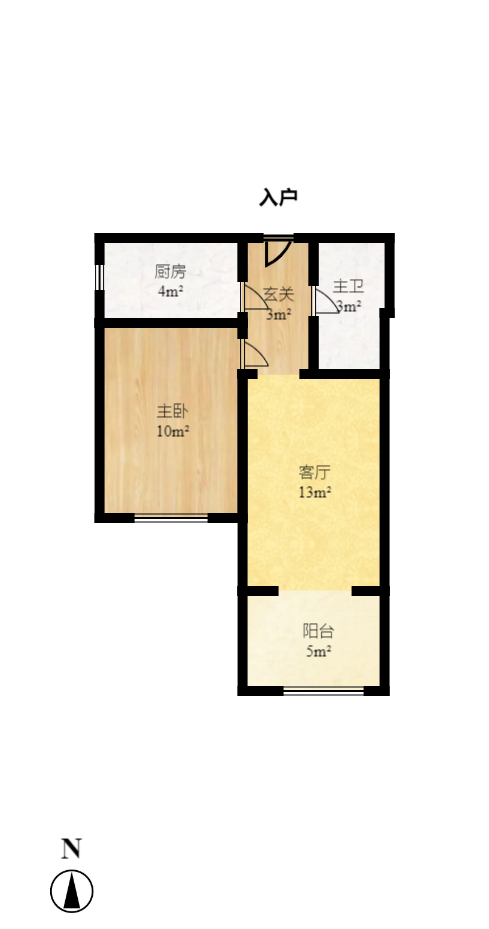 中海新城熙岸（中信新城五期）  1室1厅1卫    39.08万室内图1