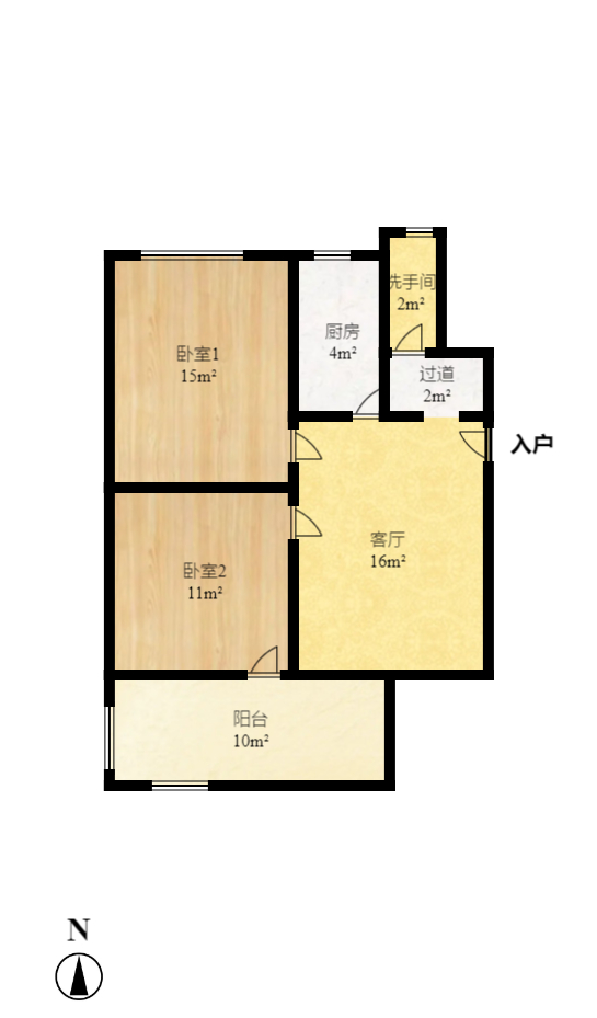 红花坡社区  2室1厅1卫   40.00万室内图1